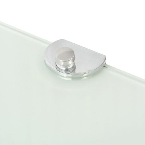Hoekschap met chromen dragers 25x25 cm glas wit 5