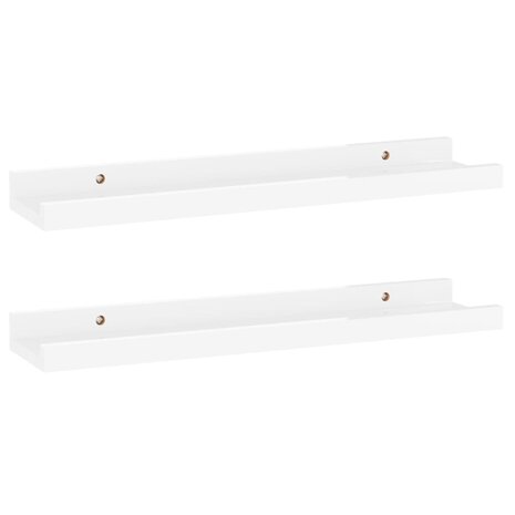 Wandschappen 2 st 40x9x3 cm hoogglans wit 2