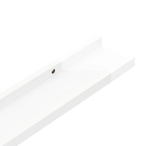 Wandschappen 2 st 40x9x3 cm hoogglans wit 7