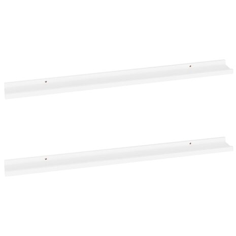 Wandschappen 2 st 100x9x3 cm wit 2