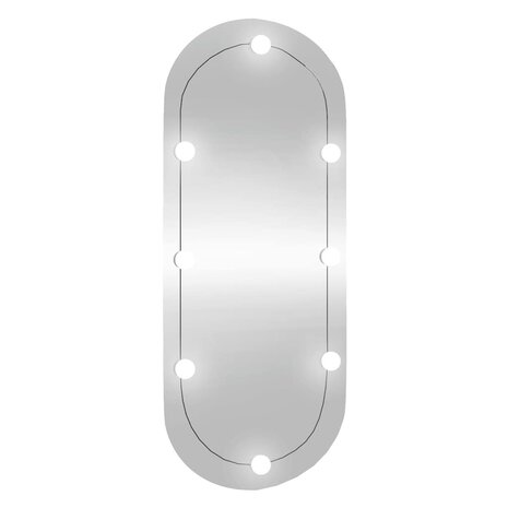 Wandspiegel met LED&apos;s ovaal 25x60 cm glas 2