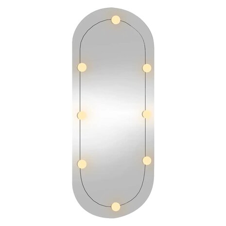 Wandspiegel met LED&apos;s ovaal 25x60 cm glas 4