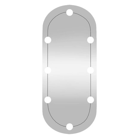 Wandspiegel met LED&apos;s ovaal 30x70 cm glas 5