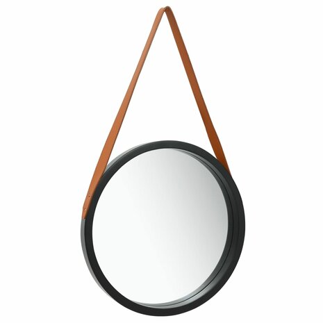 Wandspiegel met band 40 cm zwart 1