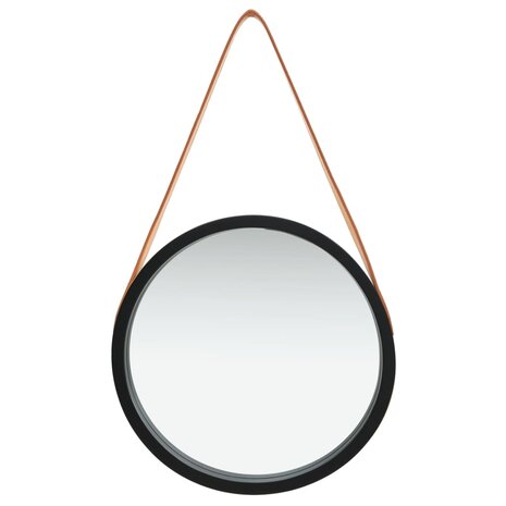 Wandspiegel met band 40 cm zwart 2