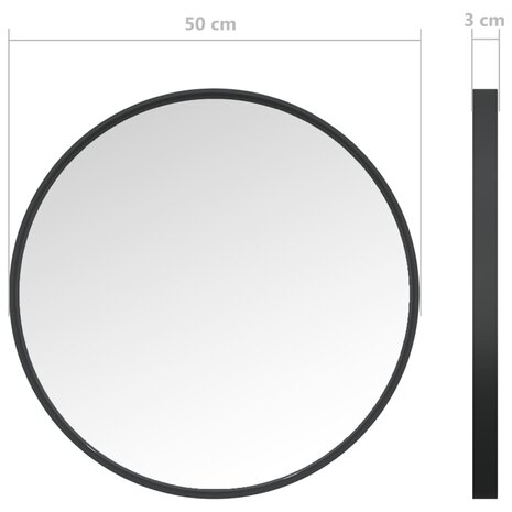 Wandspiegel 50 cm zwart 7