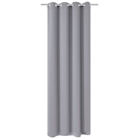 Gordijn met metalen ringen verduisterend 270x245 grijs 1