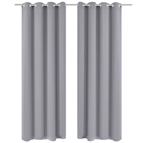 Gordijn met metalen ringen verduisterend 270x245 grijs 2