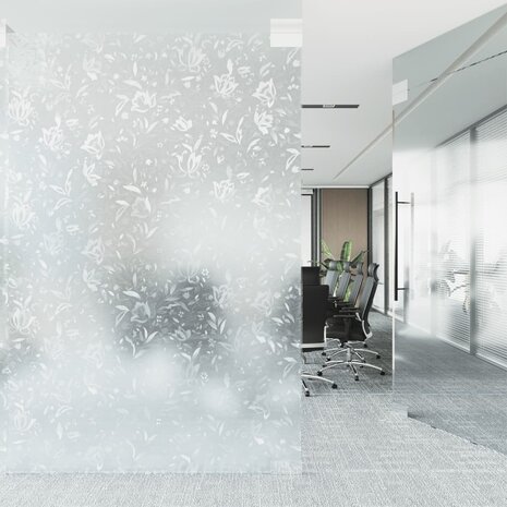 Raamfolies 4 st mat bloemenpatroon PVC 3