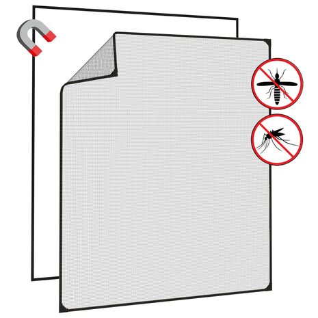 Insectenhor voor ramen magnetisch 120x140 cm antracietkleurig 4