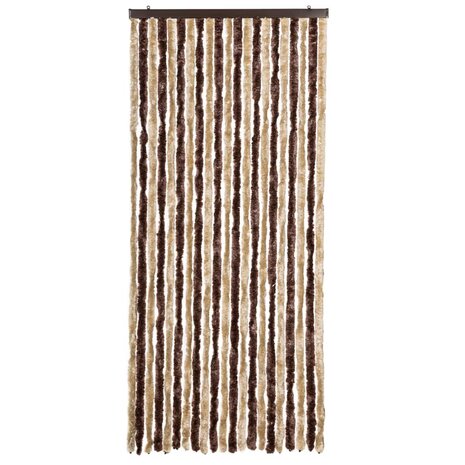 Vliegengordijn 90x220 cm chenille beige en lichtbruin 3