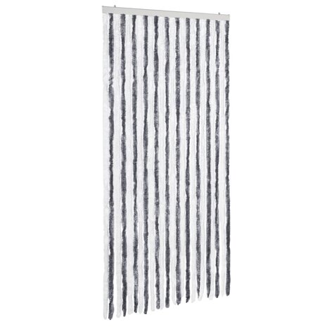 Vliegengordijn 100x220 cm chenille grijs en wit 2