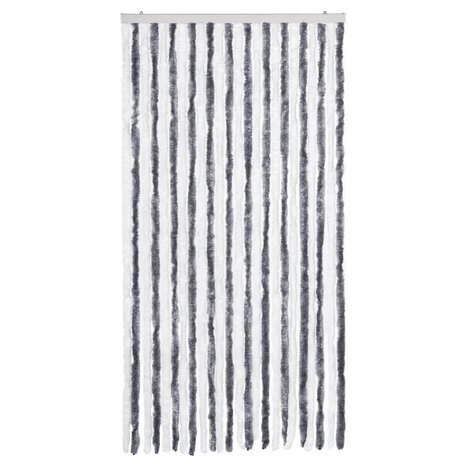 Vliegengordijn 100x220 cm chenille grijs en wit 3