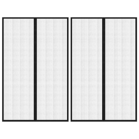 Insectendeurgordijnen 2 st magnetisch 220x130 cm zwart 1