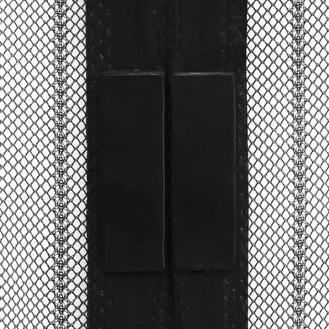 Insectendeurgordijnen 2 st magnetisch 220x130 cm zwart 5