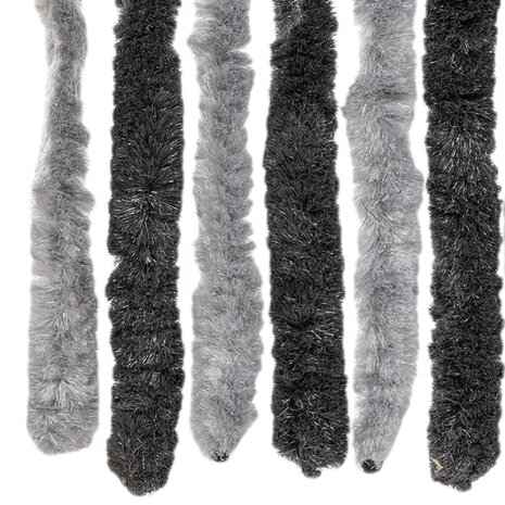 Vliegengordijn 100x220 cm chenille grijs en zwart 5