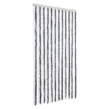 Vliegengordijn 100x230 cm chenille grijs en wit 2