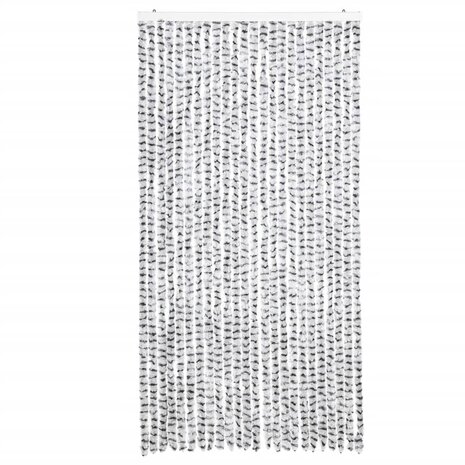 Vliegengordijn 100x230 cm chenille lichtgrijs en donkergrijs 3