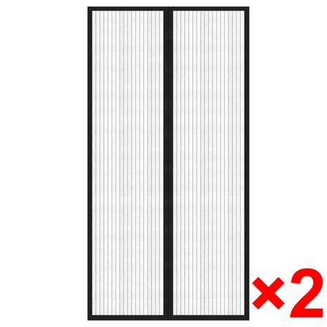 Insectendeurgordijnen 2 st magnetisch 210x100 cm zwart 2