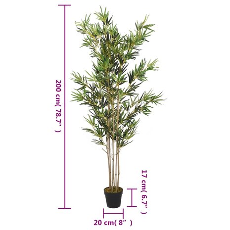Kunstplant bamboe 1380 bladeren 200 cm groen 4