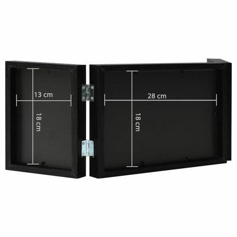 Fotolijst drieluik 28x18 cm+2x(13x18 cm) zwart 7