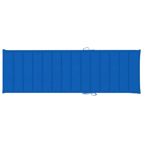 Ligbed met koningsblauw kussen geïmpregneerd grenenhout 6