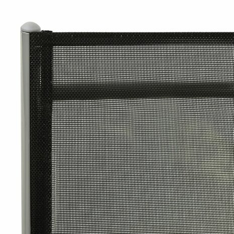 Ligbed inklapbaar textileen en aluminium zwart en zilverkleurig 8