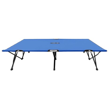 Ligbed 2-persoons inklapbaar staal blauw 2