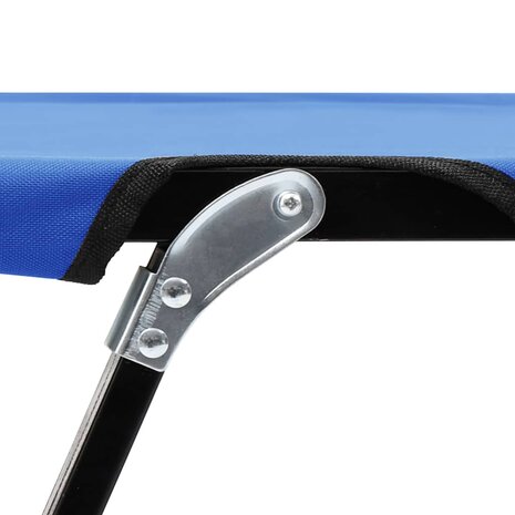 Ligbed 2-persoons inklapbaar staal blauw 6