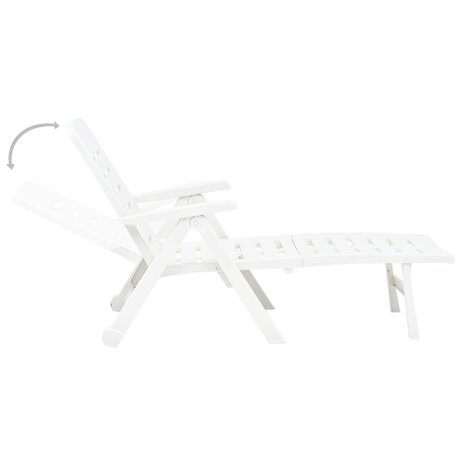 Ligbed inklapbaar kunststof wit 4