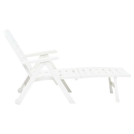 Ligbed inklapbaar kunststof wit 5