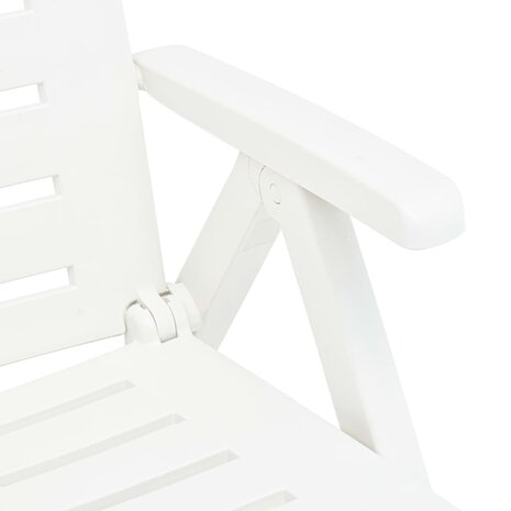Ligbed inklapbaar kunststof wit 8