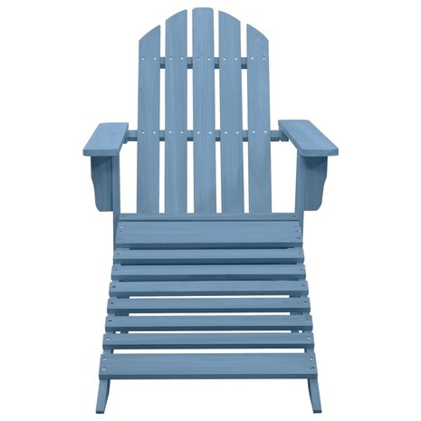 Tuinstoel Adirondack met voetenbank massief vurenhout blauw 2