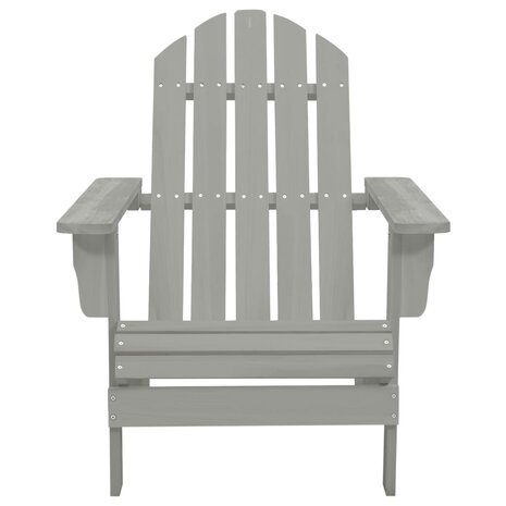 Tuinstoel Adirondack voetenbank tafel massief vurenhout grijs 9