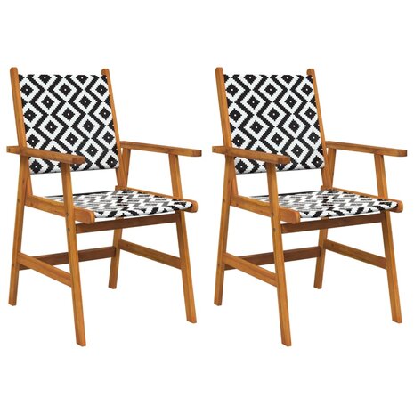 Tuinstoelen 2 st massief acaciahout 2