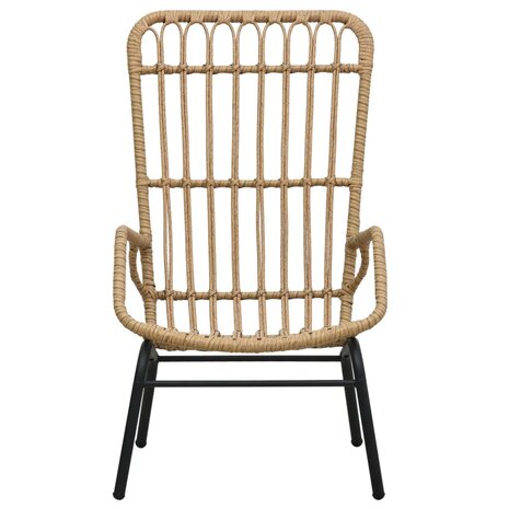 Tuinstoel poly rattan lichtbruin 2
