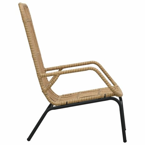 Tuinstoel poly rattan lichtbruin 3