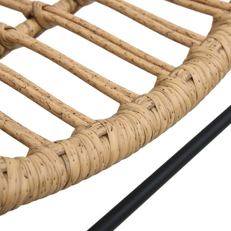 Tuinstoel poly rattan lichtbruin 6