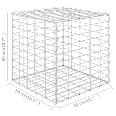 Gabion plantenbak verhoogd kubus 50x50x50 cm staaldraad 6