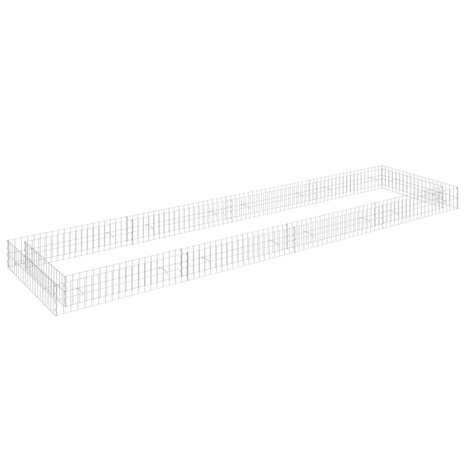 Gabion plantenbak verhoogd 400x100x20 cm gegalvaniseerd staal 2