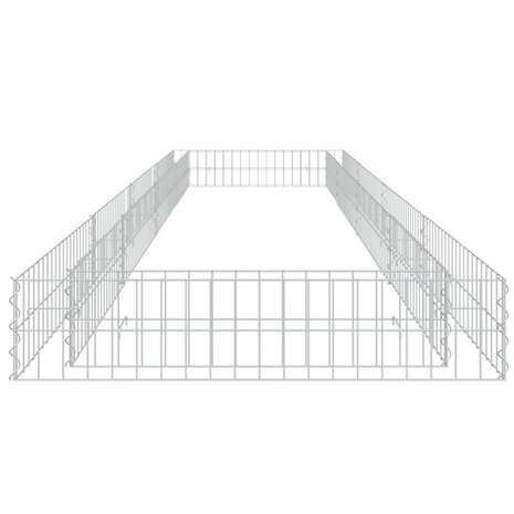 Gabion plantenbak verhoogd 400x100x20 cm gegalvaniseerd staal 4