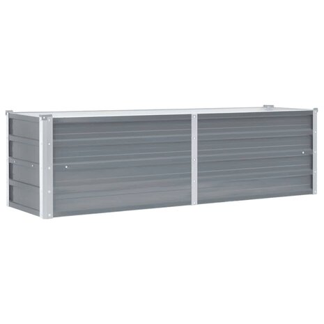 Plantenbak verhoogd 160x40x45 cm gegalvaniseerd staal grijs 2