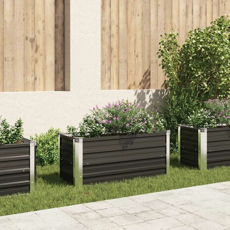 Plantenbak verhoogd 100x40x45 cm gegalvaniseerd staal antraciet 1