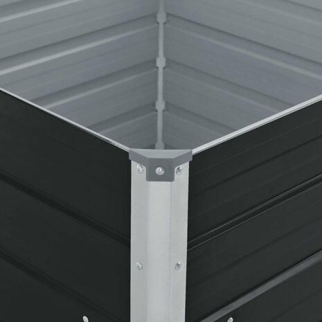 Plantenbak verhoogd 100x100x45cm gegalvaniseerd staal antraciet 4