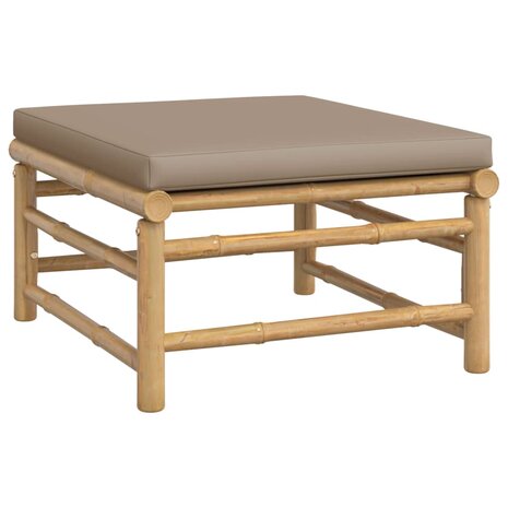 Tuinvoetenbank met kussen bamboe taupe 2