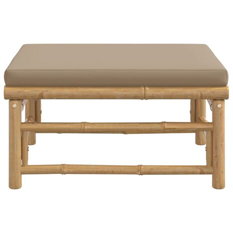 Tuinvoetenbank met kussen bamboe taupe 4