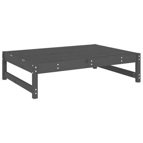 Tuinvoetenbank 120x80 cm massief grenenhout grijs 3