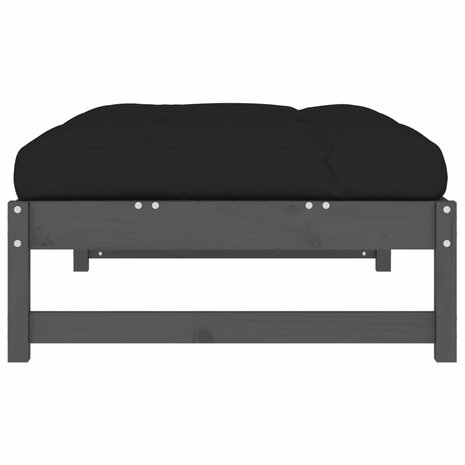Tuinvoetenbank 120x80 cm massief grenenhout grijs 5
