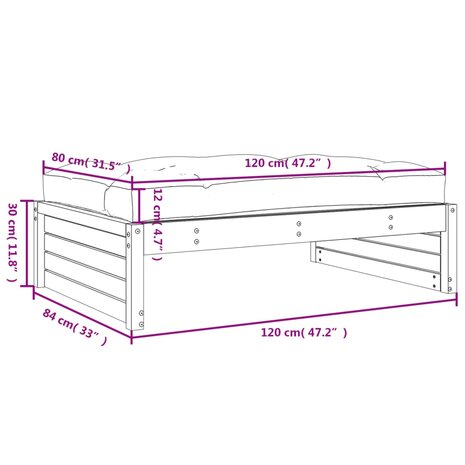 Tuinvoetenbank 120x80 cm massief douglashout 9