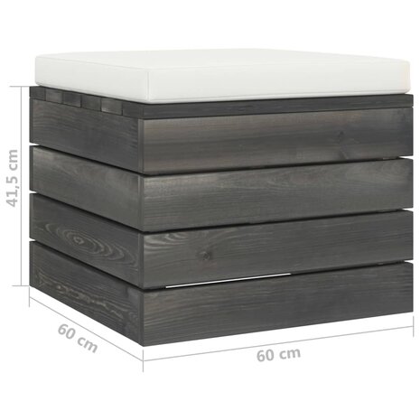 Tuinhockers 2 st met kussens pallet massief grenenhout 8
